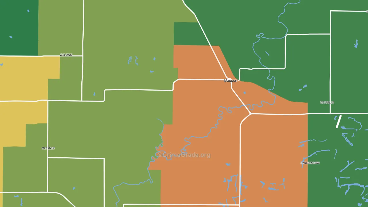 Maquon, IL Map of Murder Rates