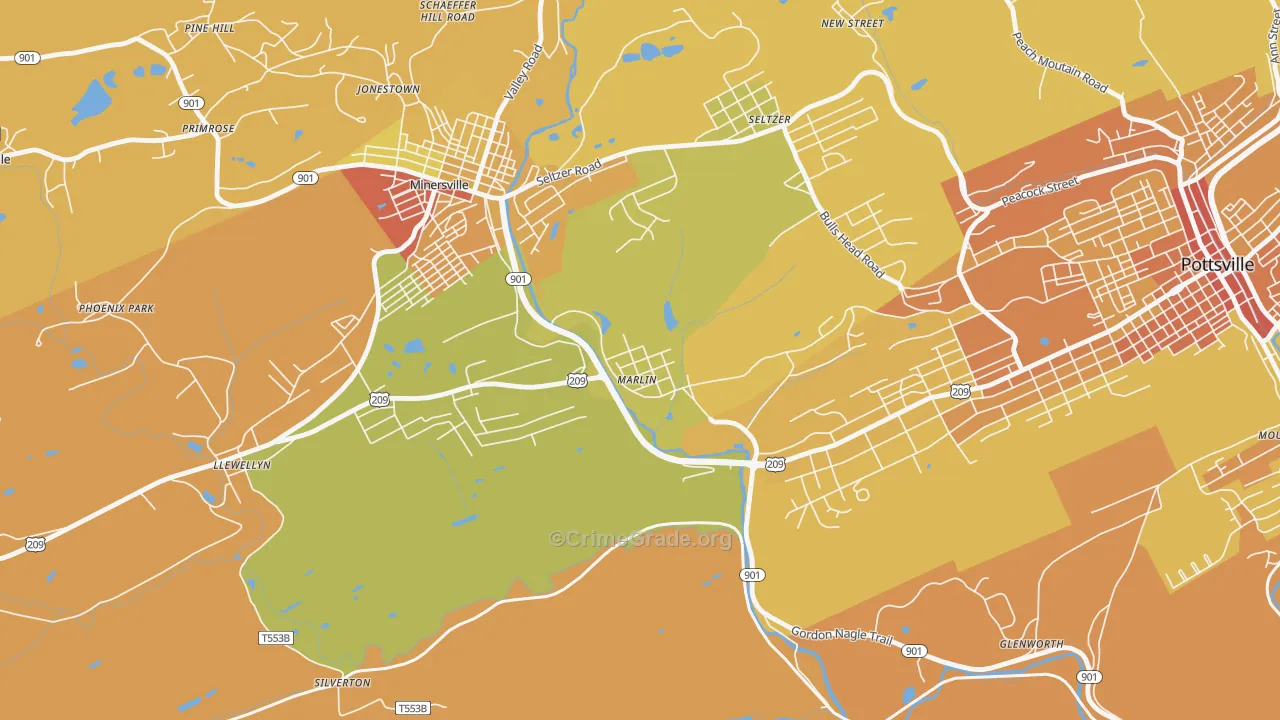 Mar Lin, PA Map of Murder Rates