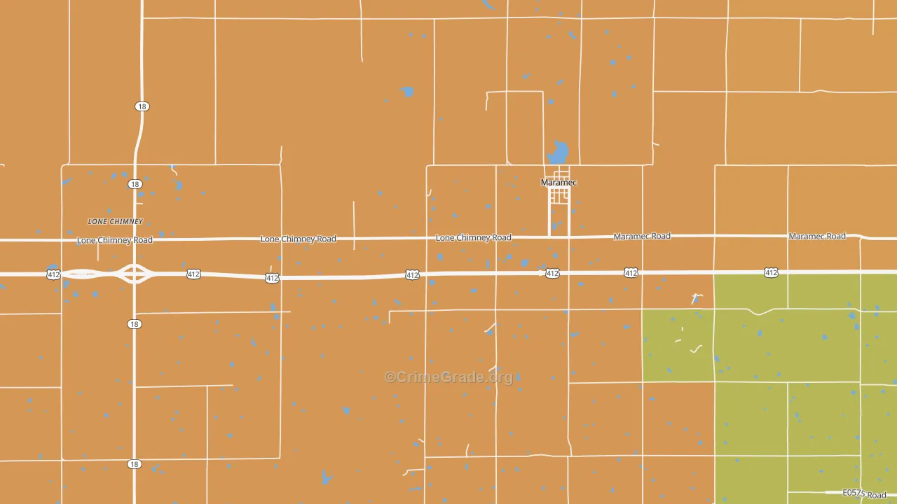Maramec, OK Map of Murder Rates