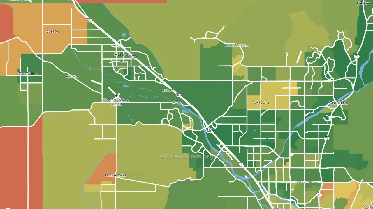 Marana, AZ Map of Murder Rates