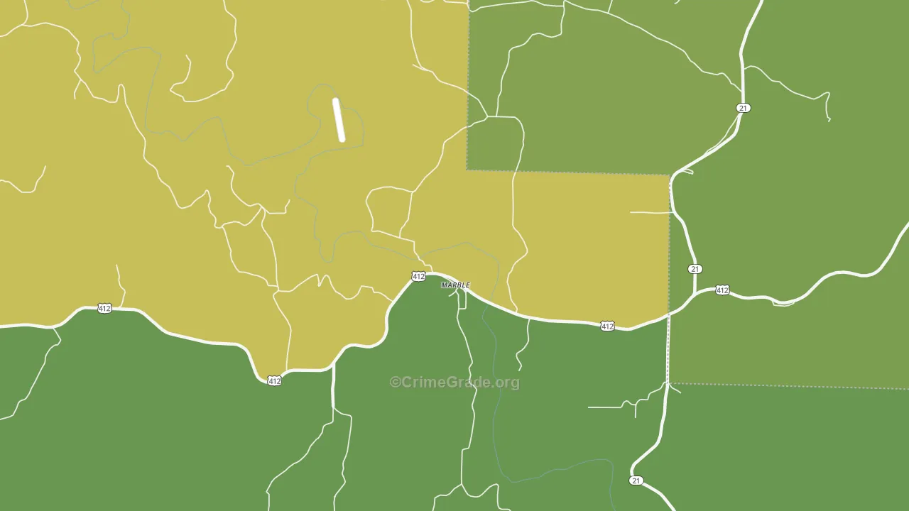 Marble, AR Map of Murder Rates