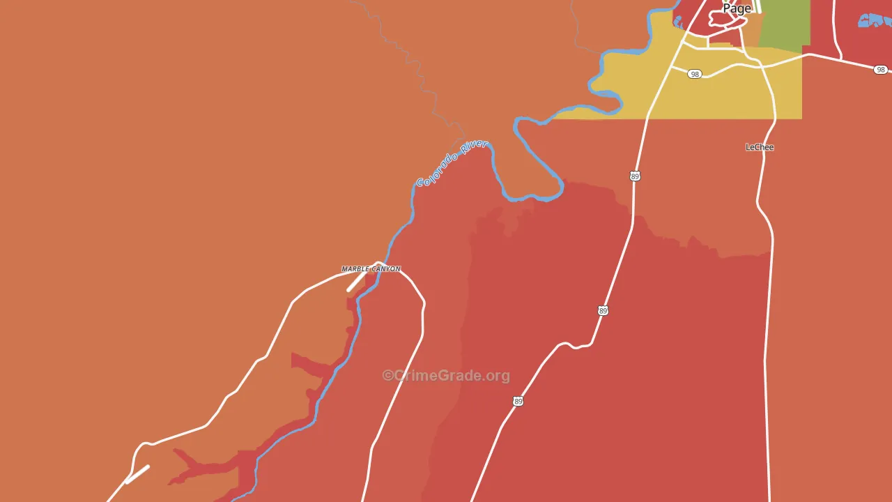 Marble Canyon, AZ Map of Murder Rates