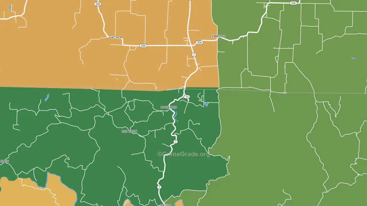 Marble Falls, AR Map of Murder Rates