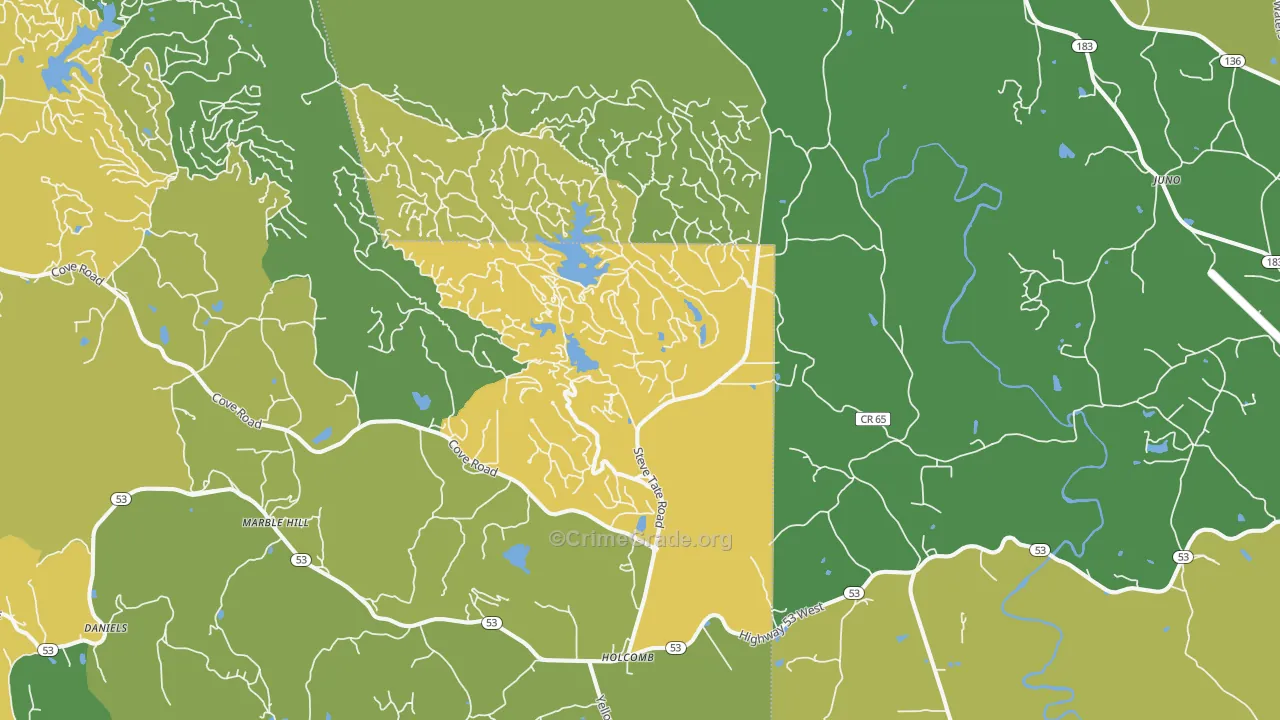 Marble Hill, GA Map of Murder Rates