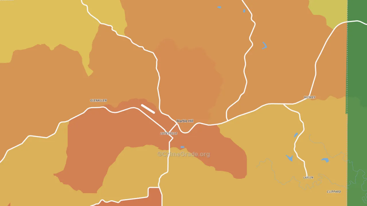 Marble Hill, MO Map of Murder Rates