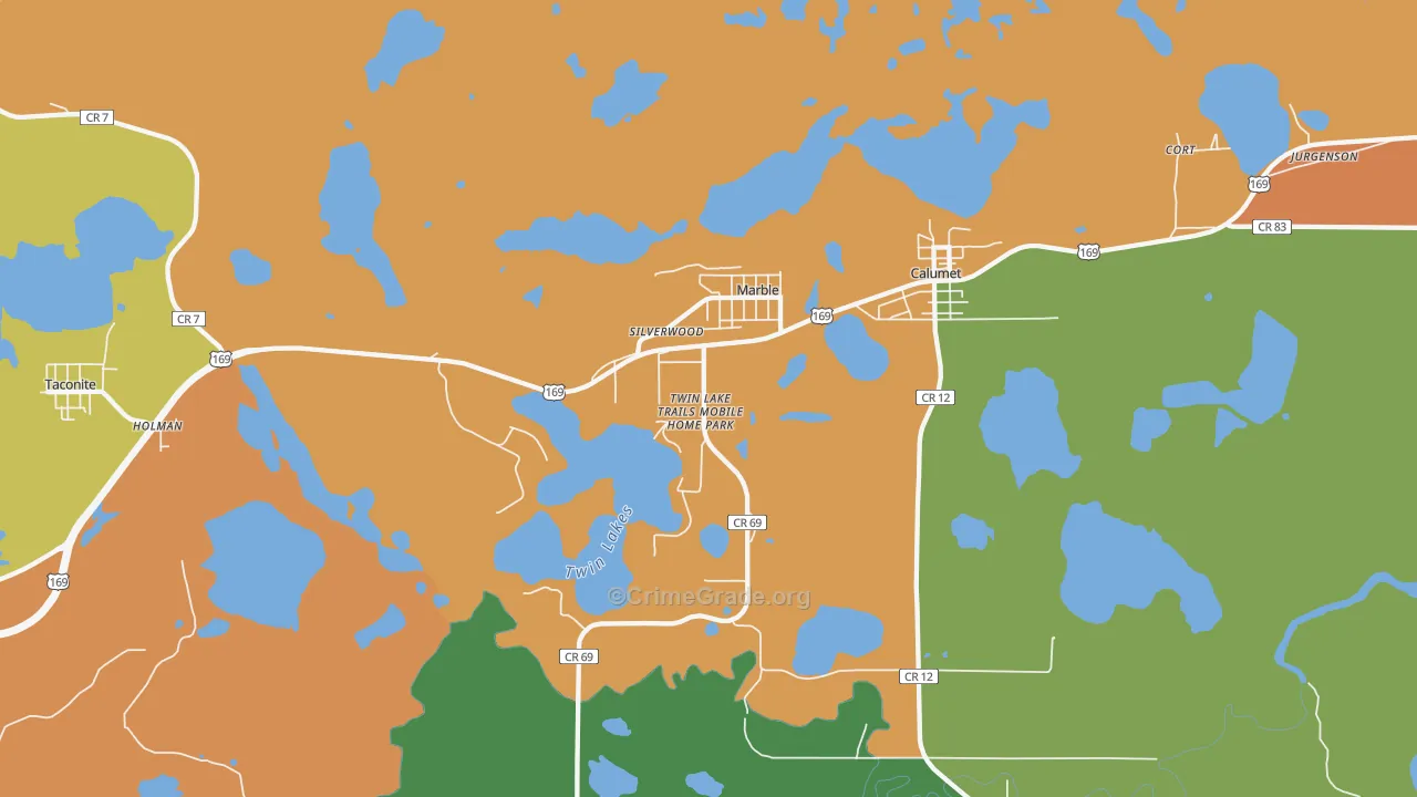 Marble, MN Map of Murder Rates