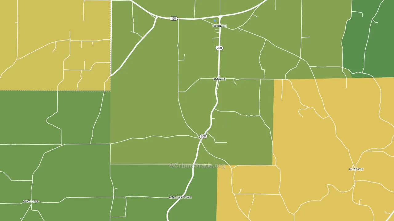 Marble, PA Map of Murder Rates