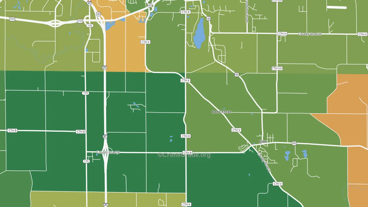 Marblehead, WI Map of Murder Rates