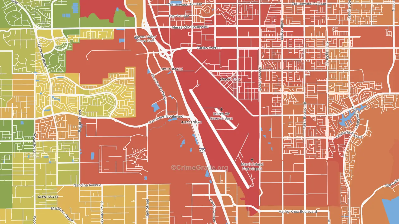 March ARB, CA Map of Murder Rates