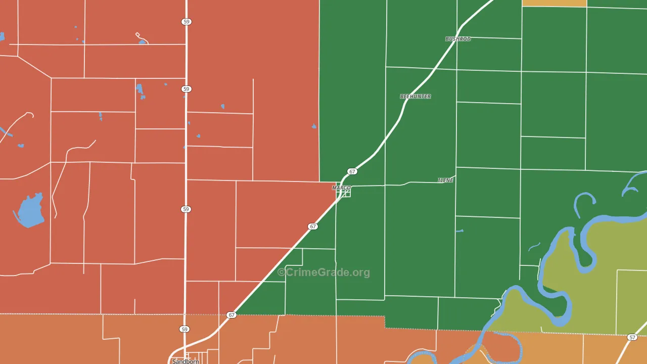 Marco, IN Map of Murder Rates