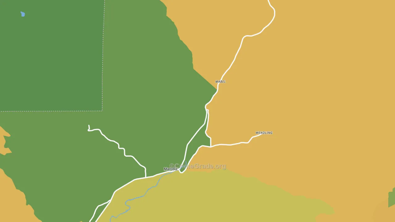 Marcola, OR Map of Murder Rates