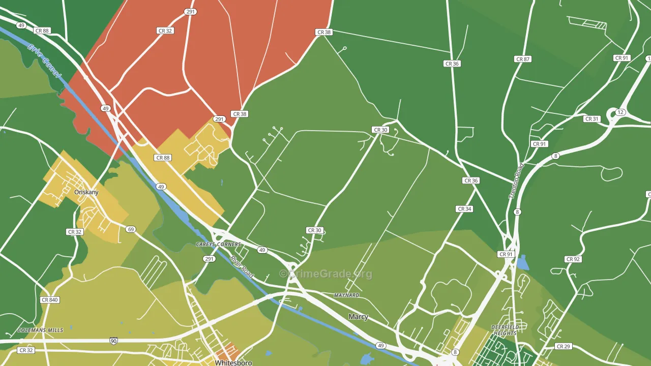 Marcy, NY Map of Murder Rates