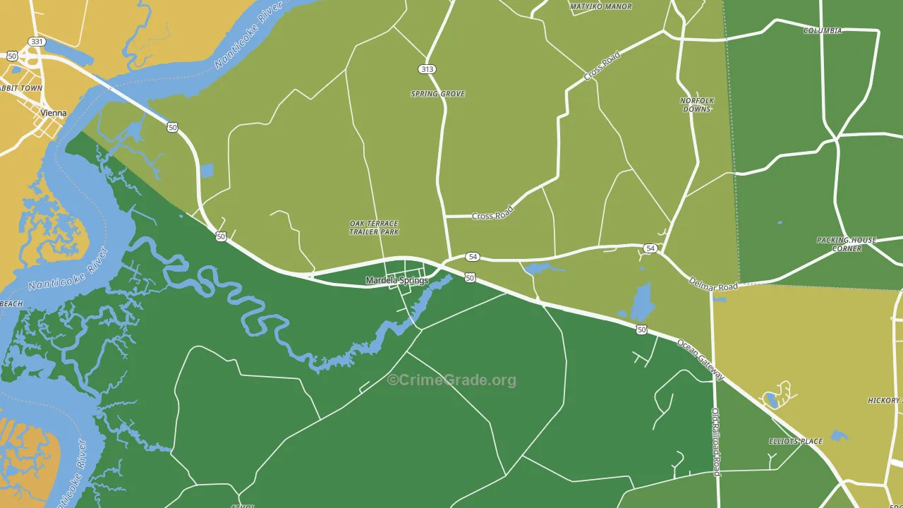 Mardela Springs, MD Map of Murder Rates