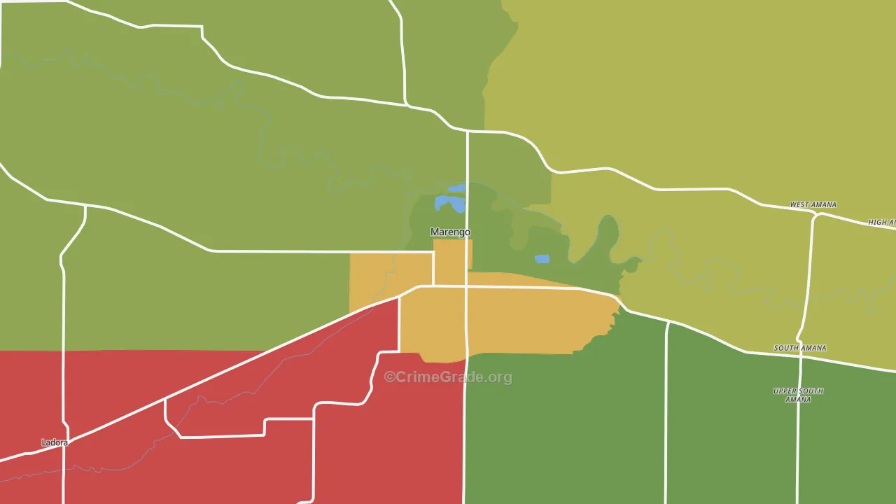 Marengo, IA Map of Murder Rates