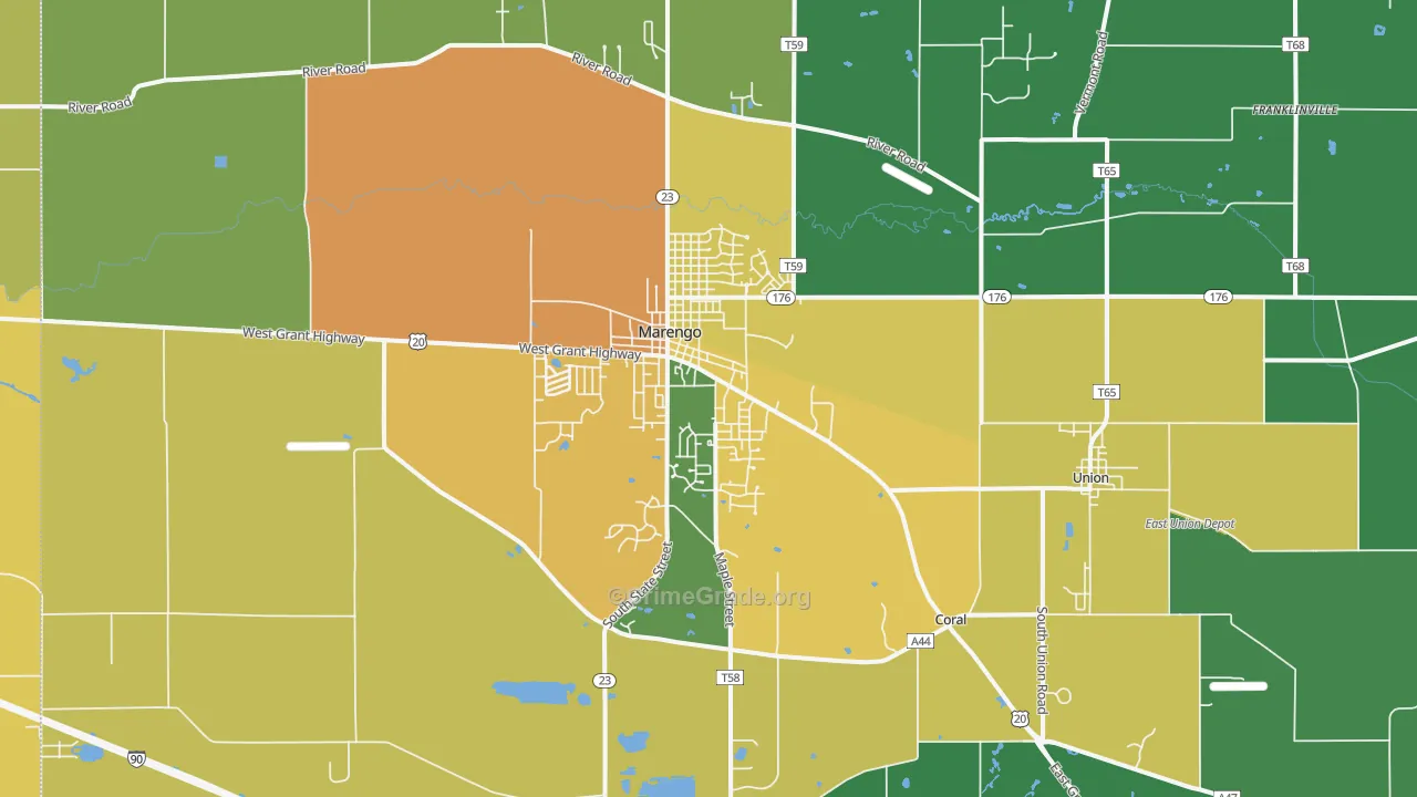 Marengo, IL Map of Murder Rates