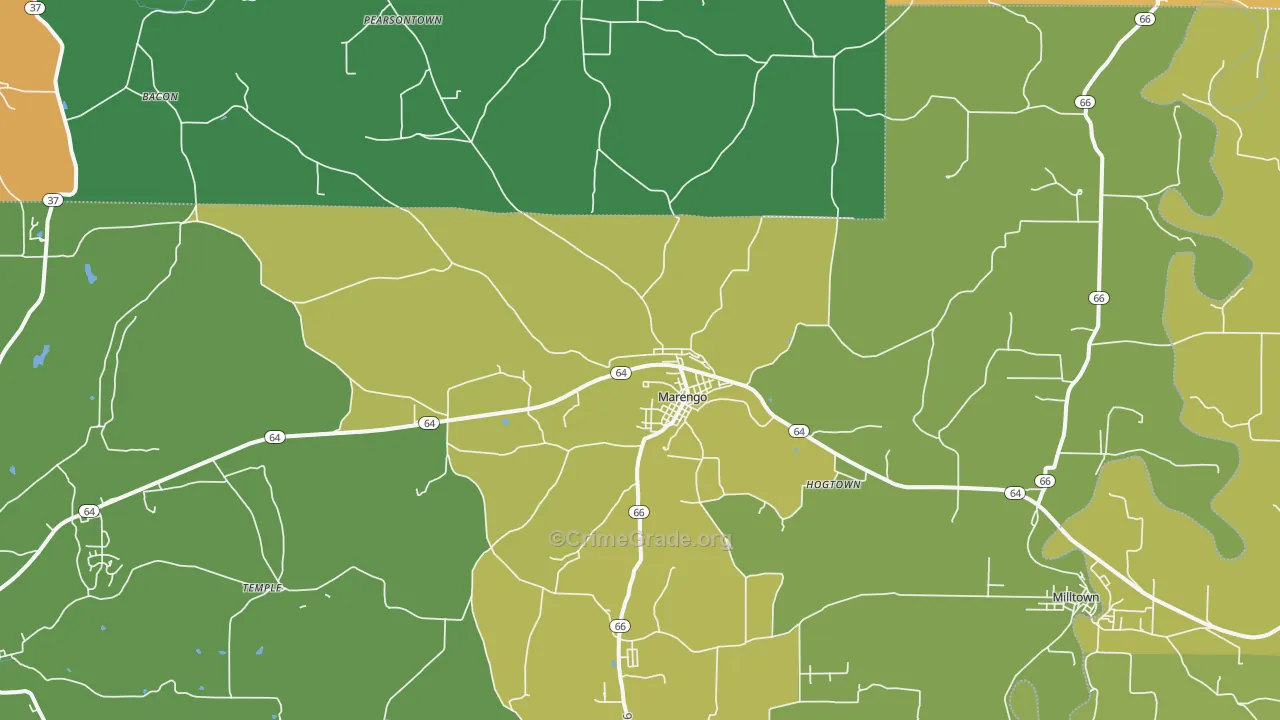 Marengo, IN Map of Murder Rates