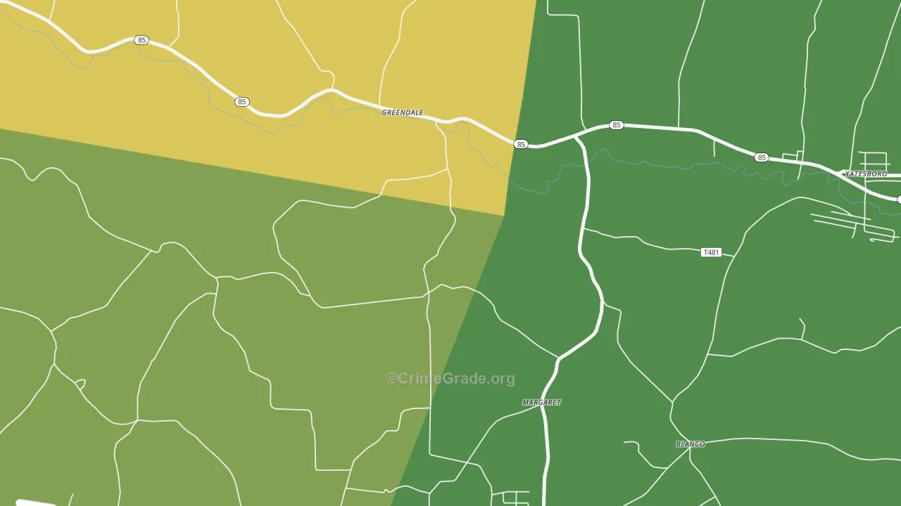 Margaret, PA Map of Murder Rates