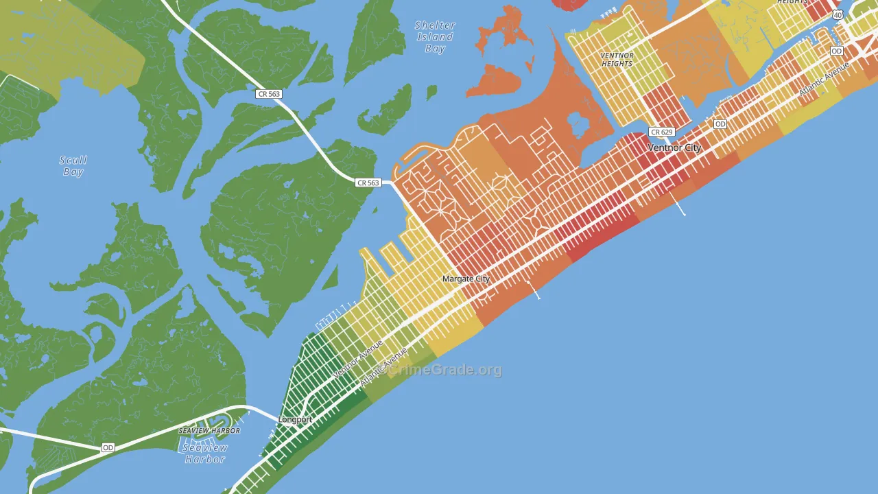 Margate City, NJ Map of Murder Rates