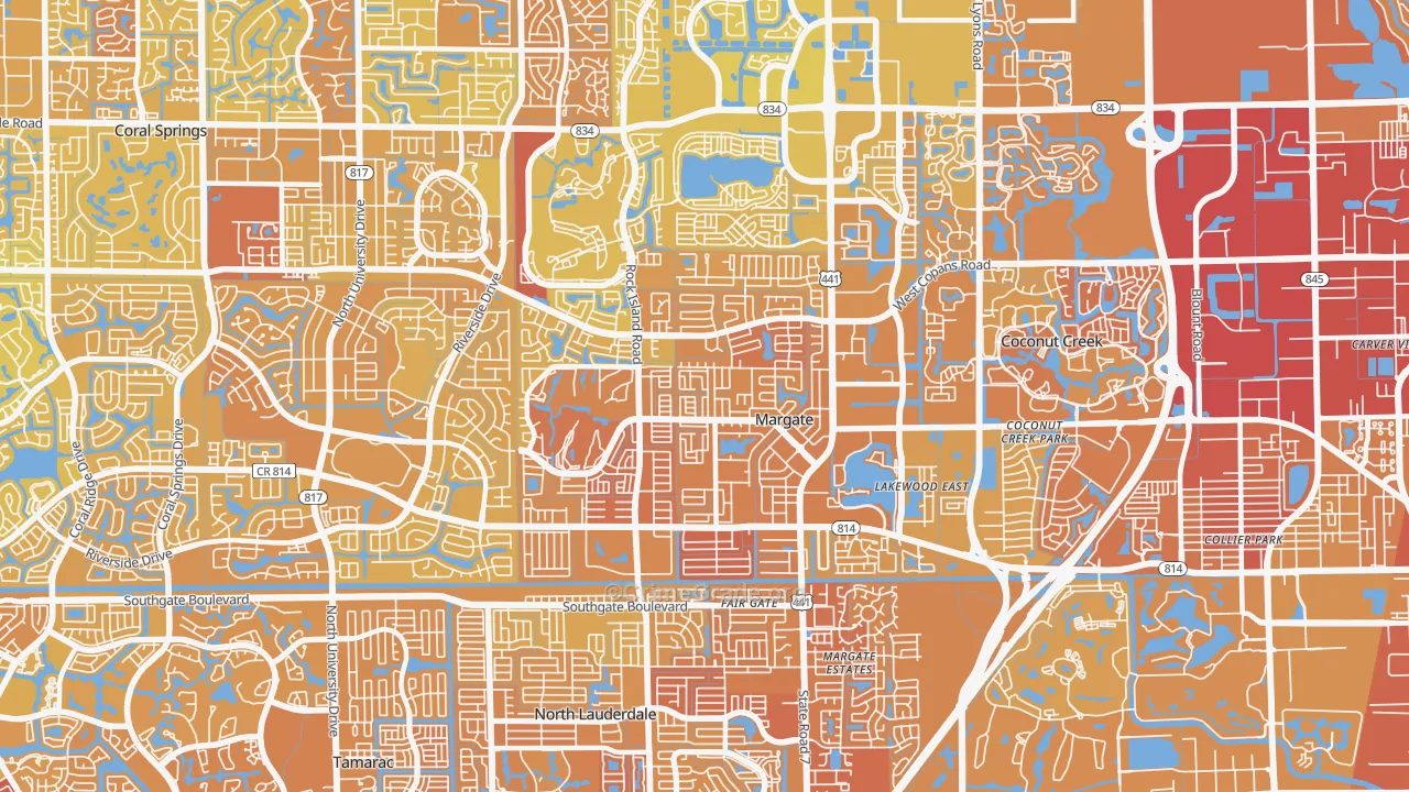 Margate, FL Map of Murder Rates