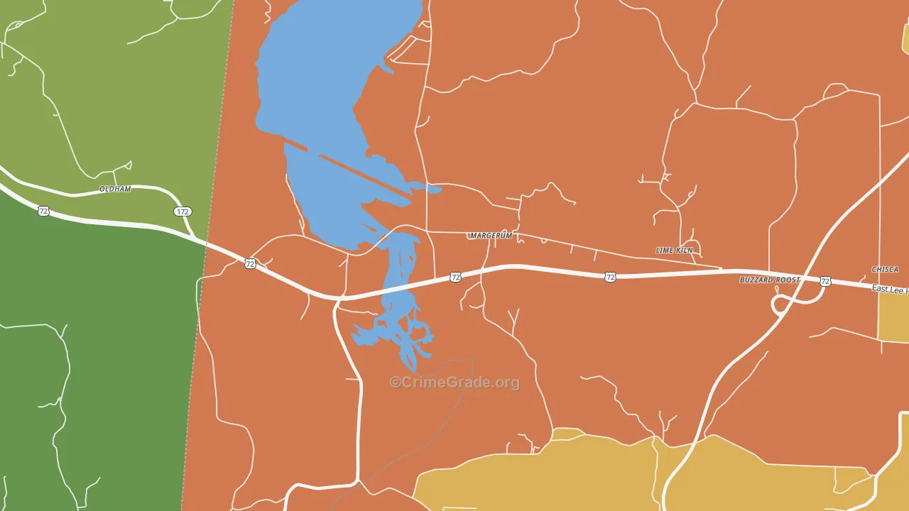 Margerum, AL Map of Murder Rates