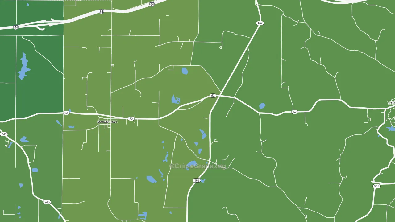 Mariah Hill, IN Map of Murder Rates