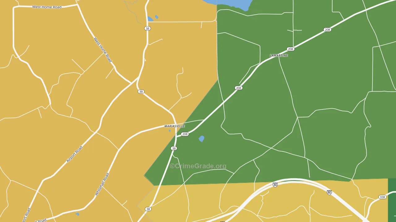 Mariasville, PA Map of Murder Rates
