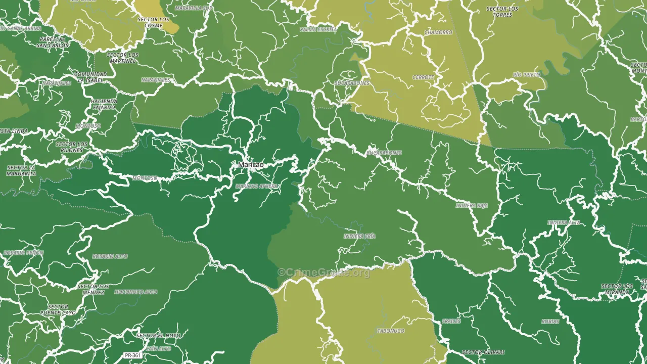Maricao Municipio, PR Map of Murder Rates