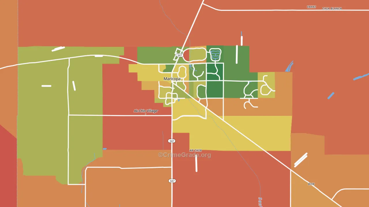 Maricopa, AZ Map of Murder Rates