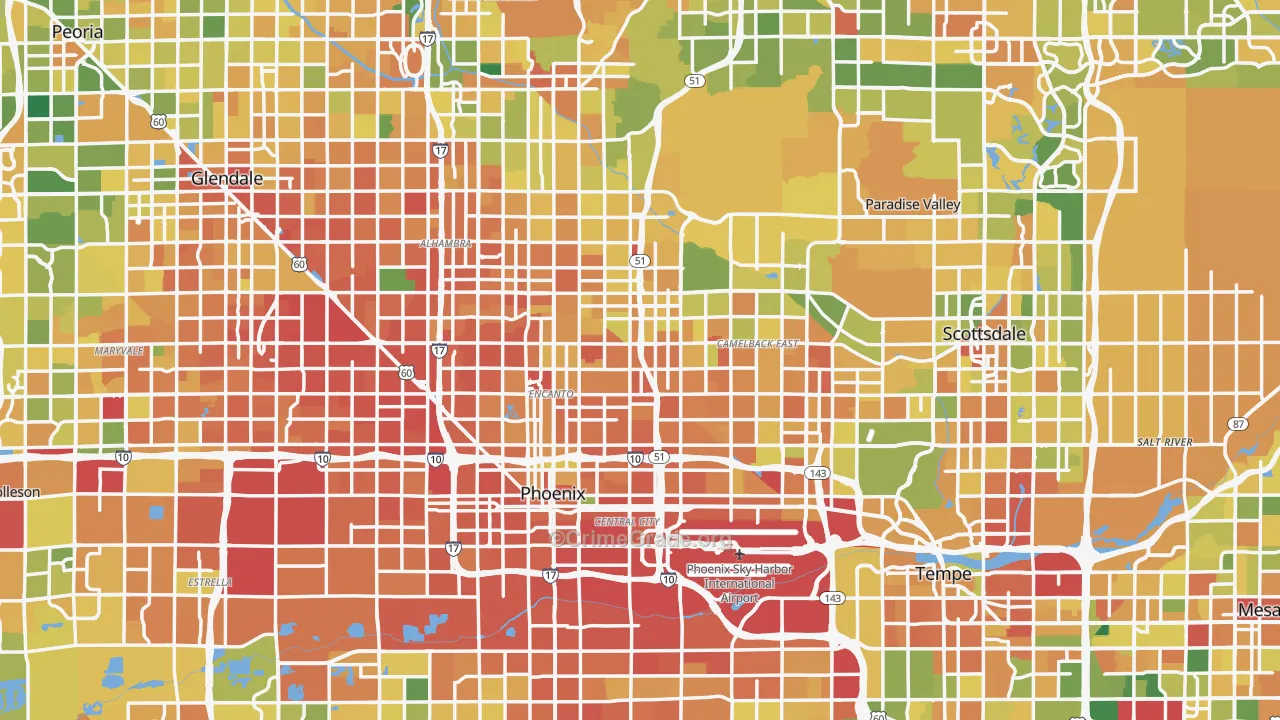 Maricopa County, AZ Map of Murder Rates