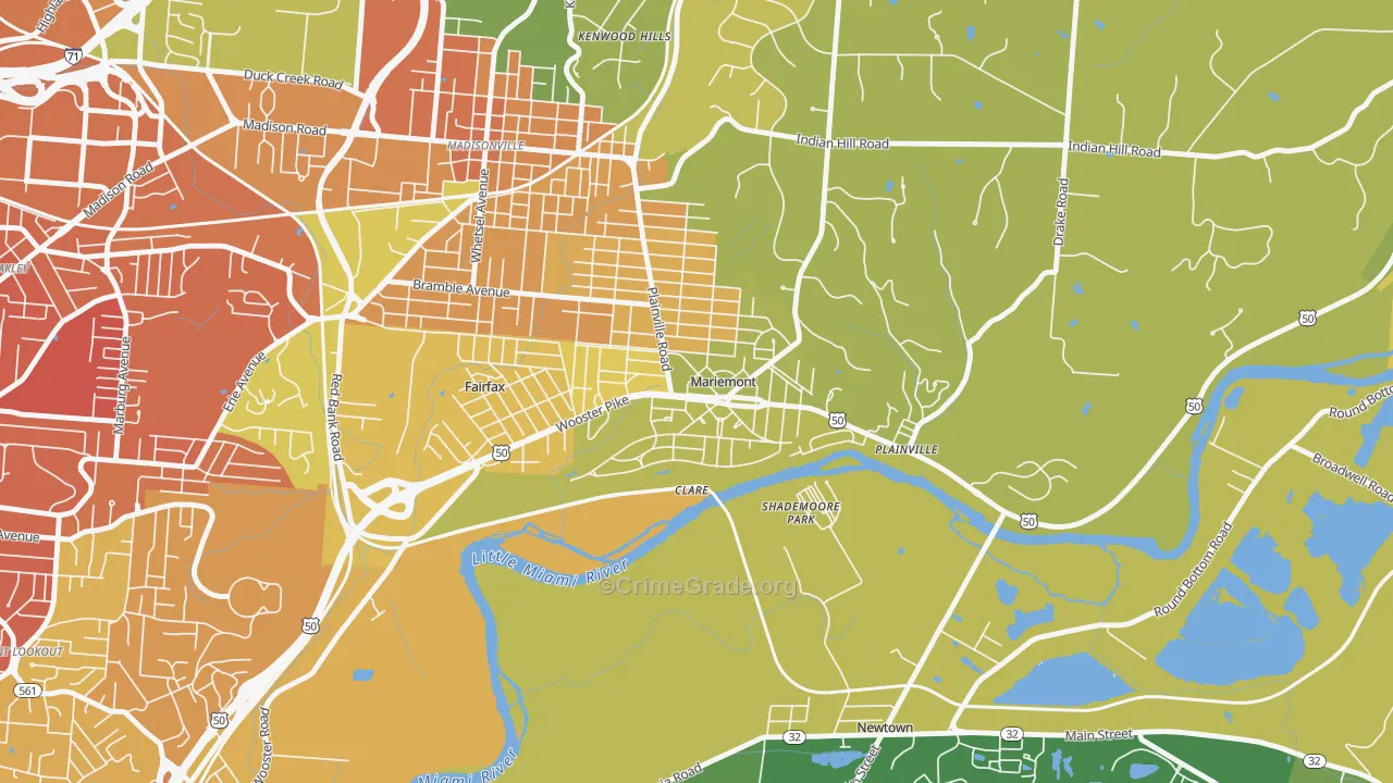 Mariemont, OH Map of Murder Rates
