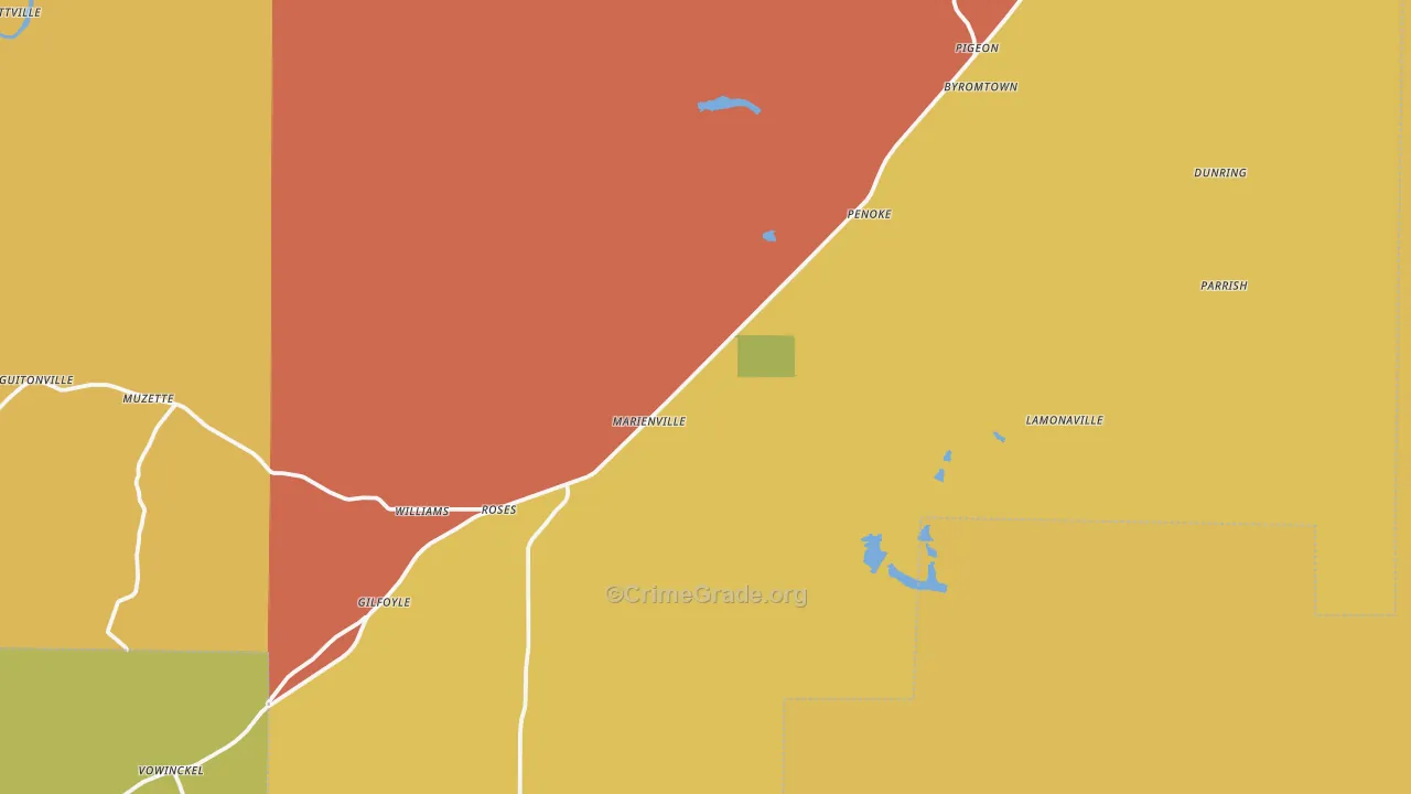 Marienville, PA Map of Murder Rates
