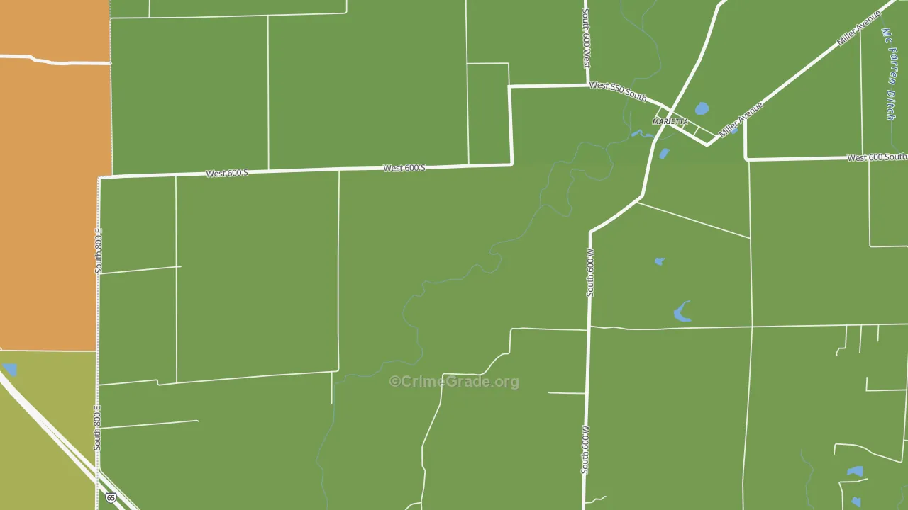Marietta, IN Map of Murder Rates