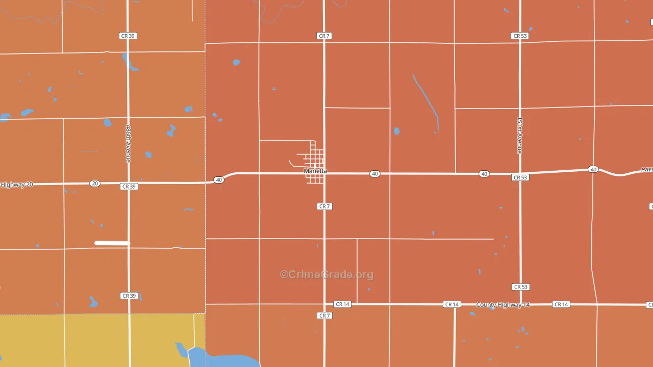 Marietta, MN Map of Murder Rates