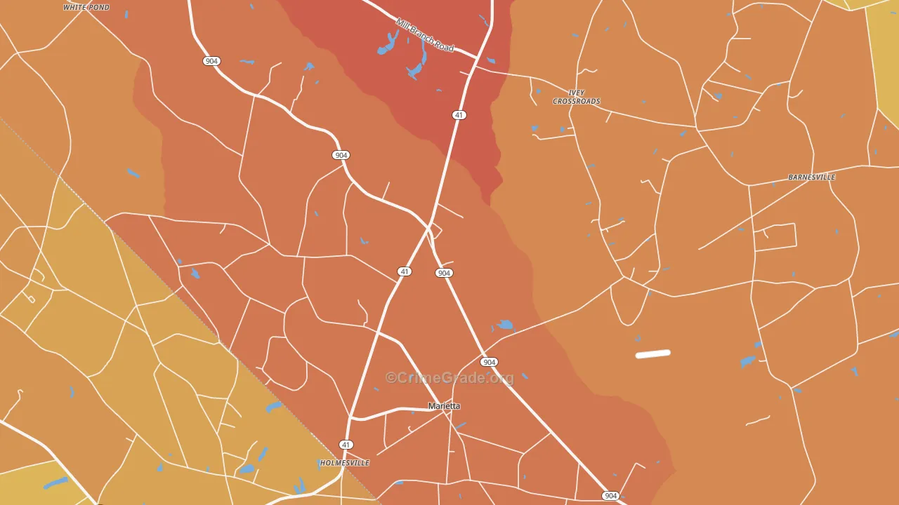 Marietta, NC Map of Murder Rates