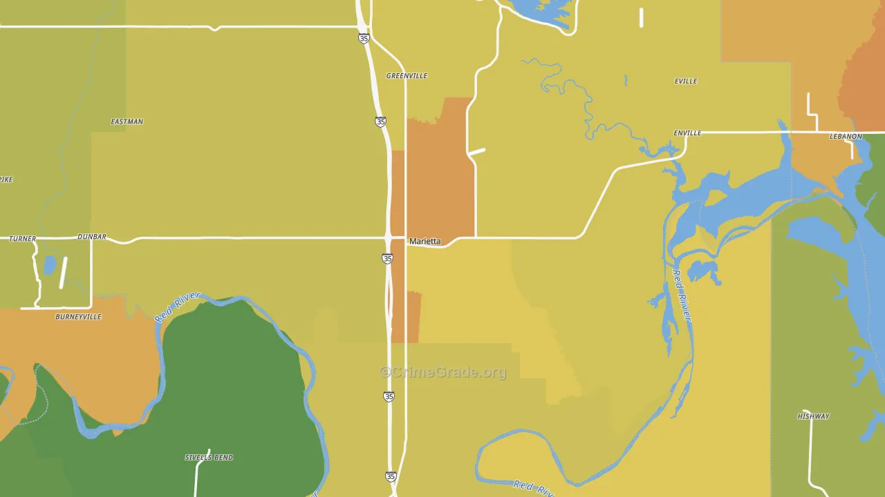 Marietta, OK Map of Murder Rates