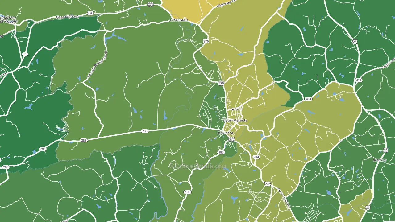 Marietta, SC Map of Murder Rates