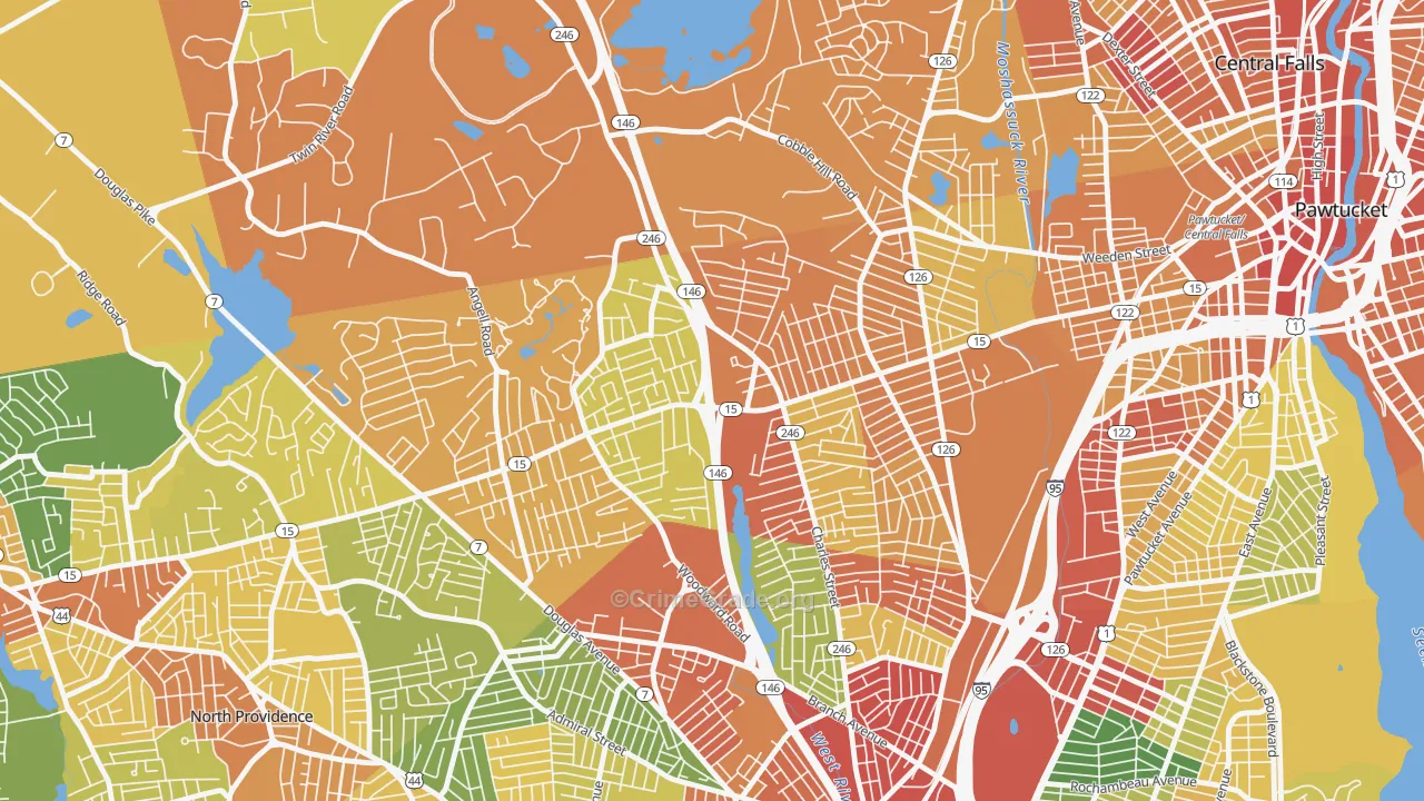 Marieville, Providence, RI Map of Murder Rates