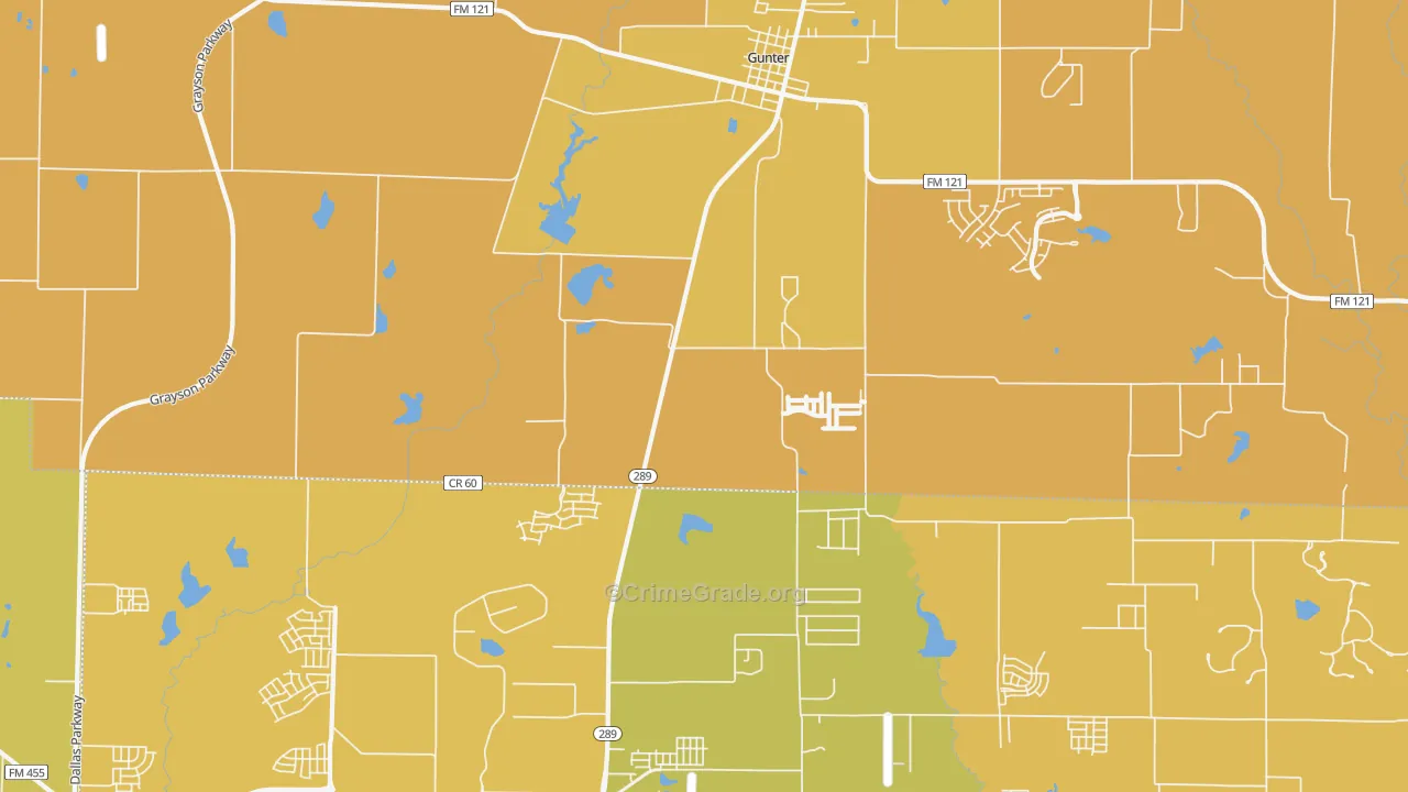 Marilee, TX Map of Murder Rates