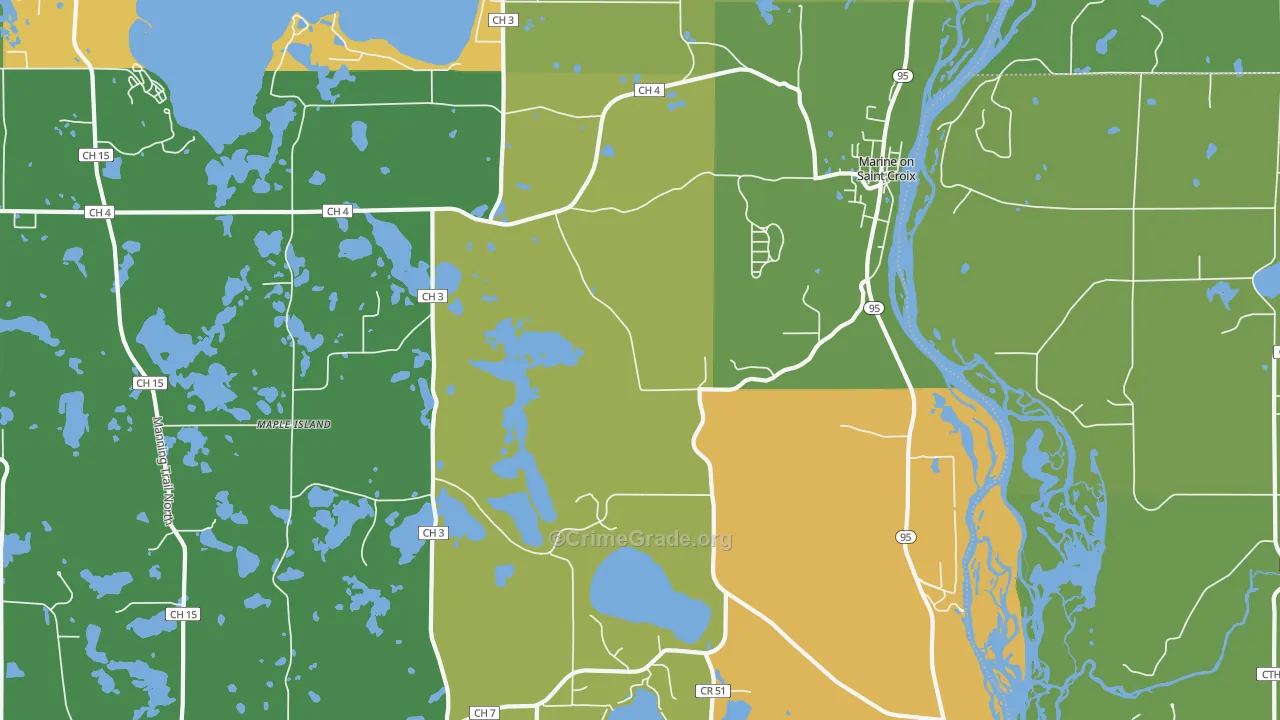 Marine On St. Croix, MN Map of Murder Rates