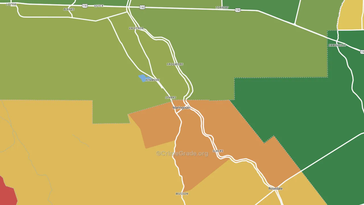 Maringouin, LA Map of Murder Rates