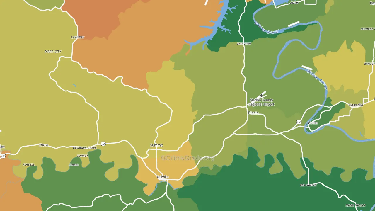 Marion County, AR Map of Murder Rates