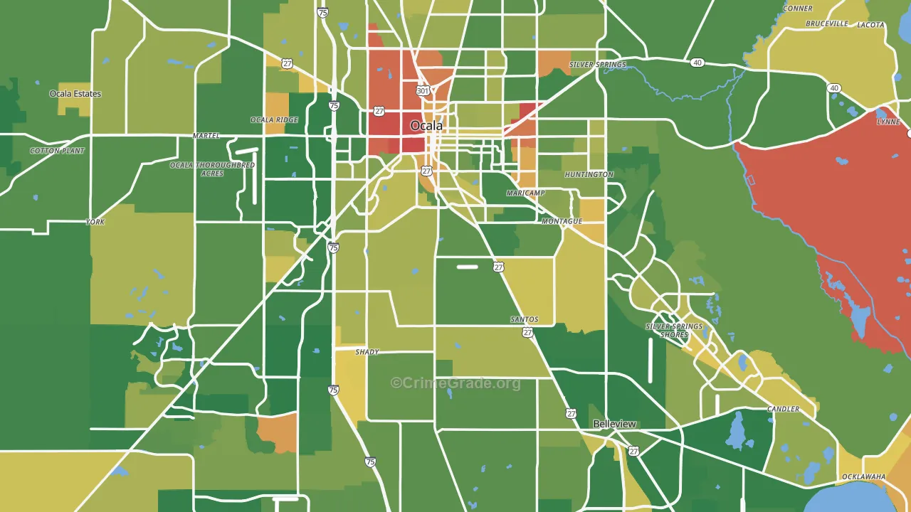 Marion County, FL Map of Murder Rates