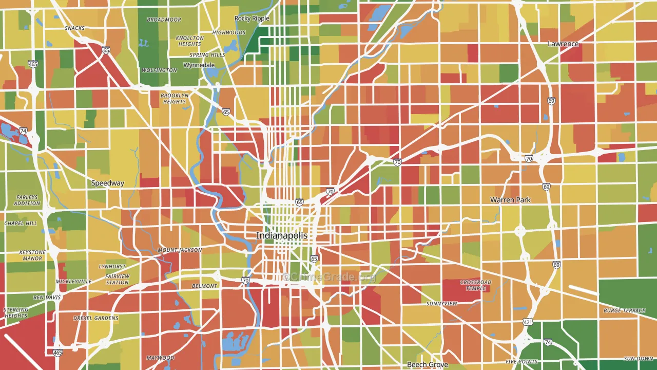 Marion County, IN Map of Murder Rates
