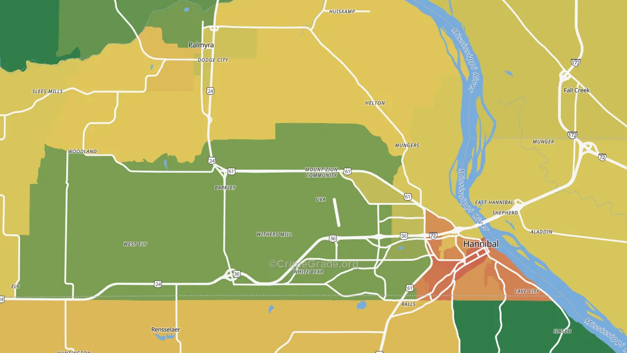 Marion County, MO Map of Murder Rates