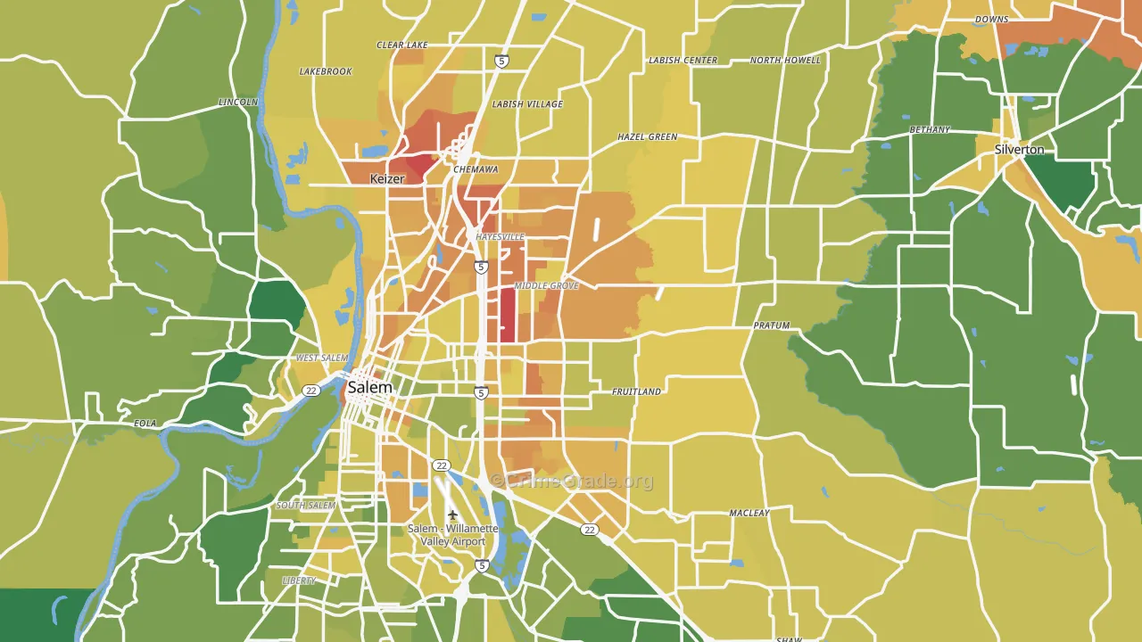Marion County, OR Map of Murder Rates