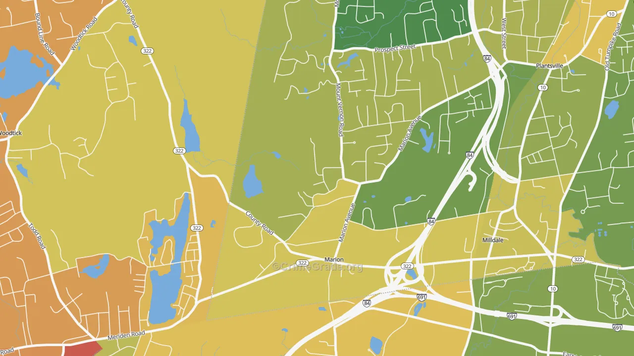 Marion, CT Map of Murder Rates