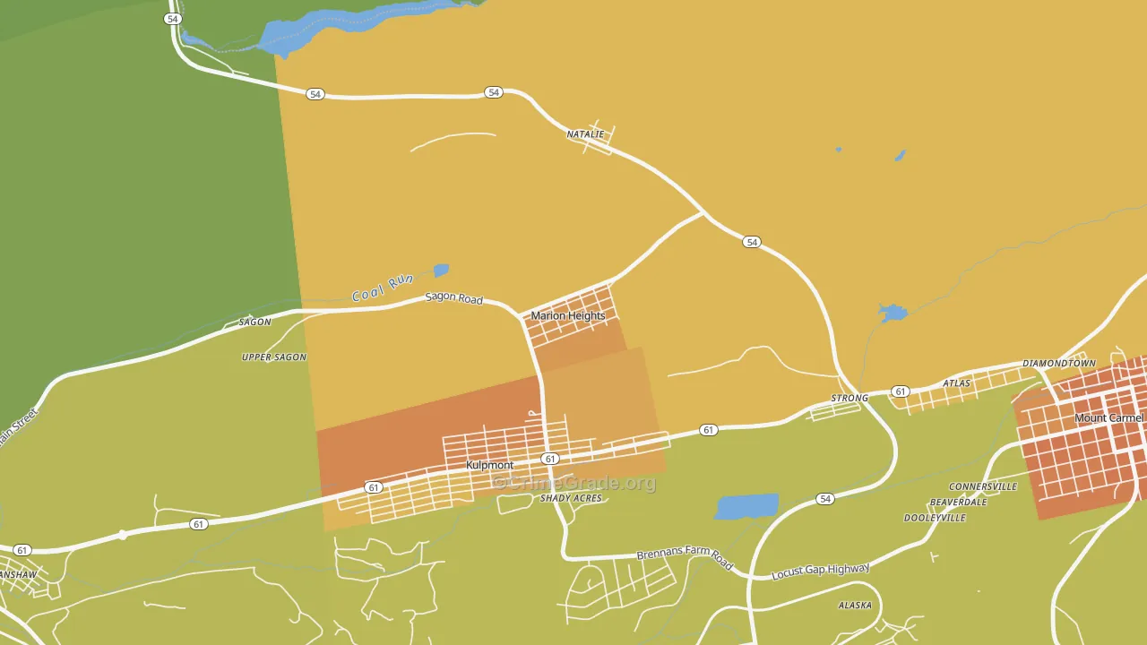 Marion Heights, PA Map of Murder Rates