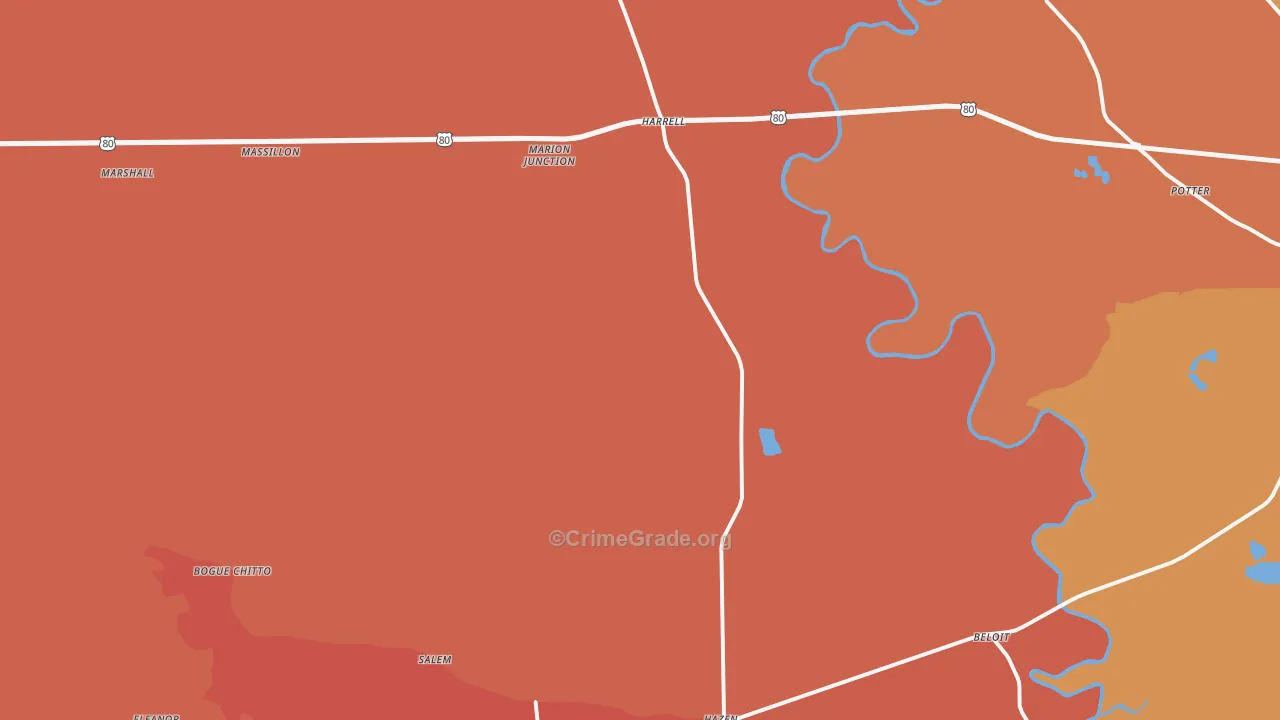 Marion Junction, AL Map of Murder Rates