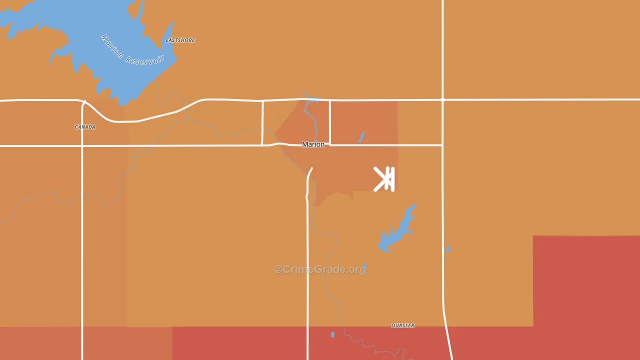 Marion, KS Map of Murder Rates