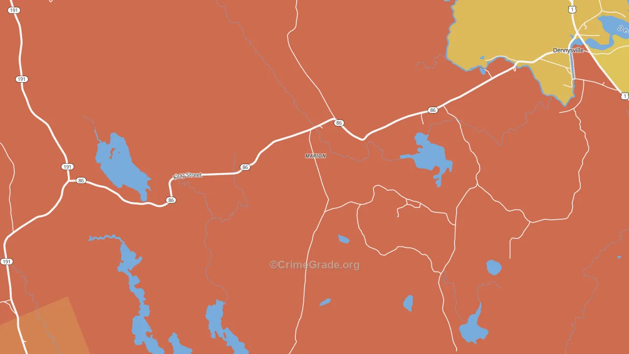 Marion, ME Map of Murder Rates